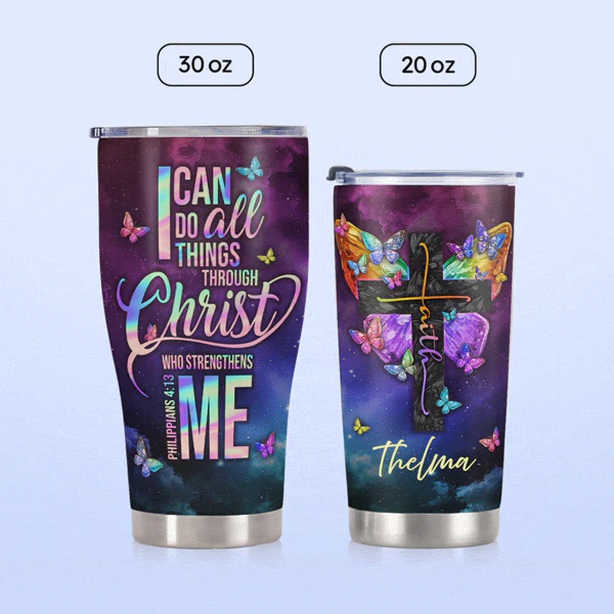 Christianartbag Drinkware, I Can Do All Things Through Christ Philippians 4:13, Personalized Mug, Stainless Steel Tumbler, Christmas Gift, CABTB01270723. - Christian Art Bag