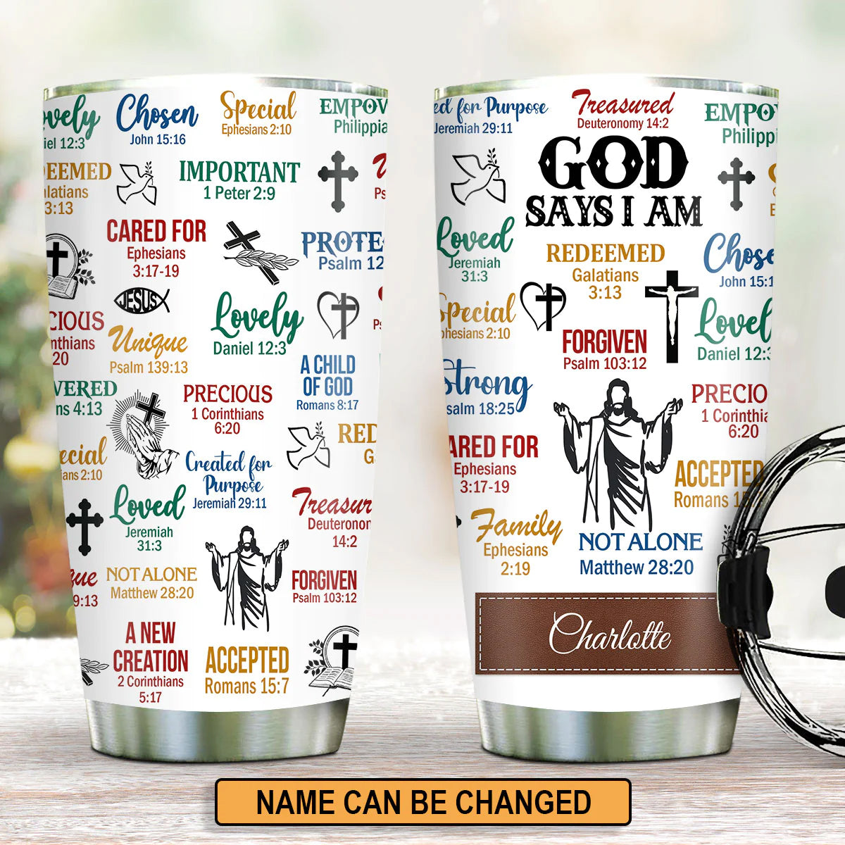 Christianartbag Drinkware, GOD Say I Am, Personalized Mug, Tumbler, Christmas Gift. - Christian Art Bag