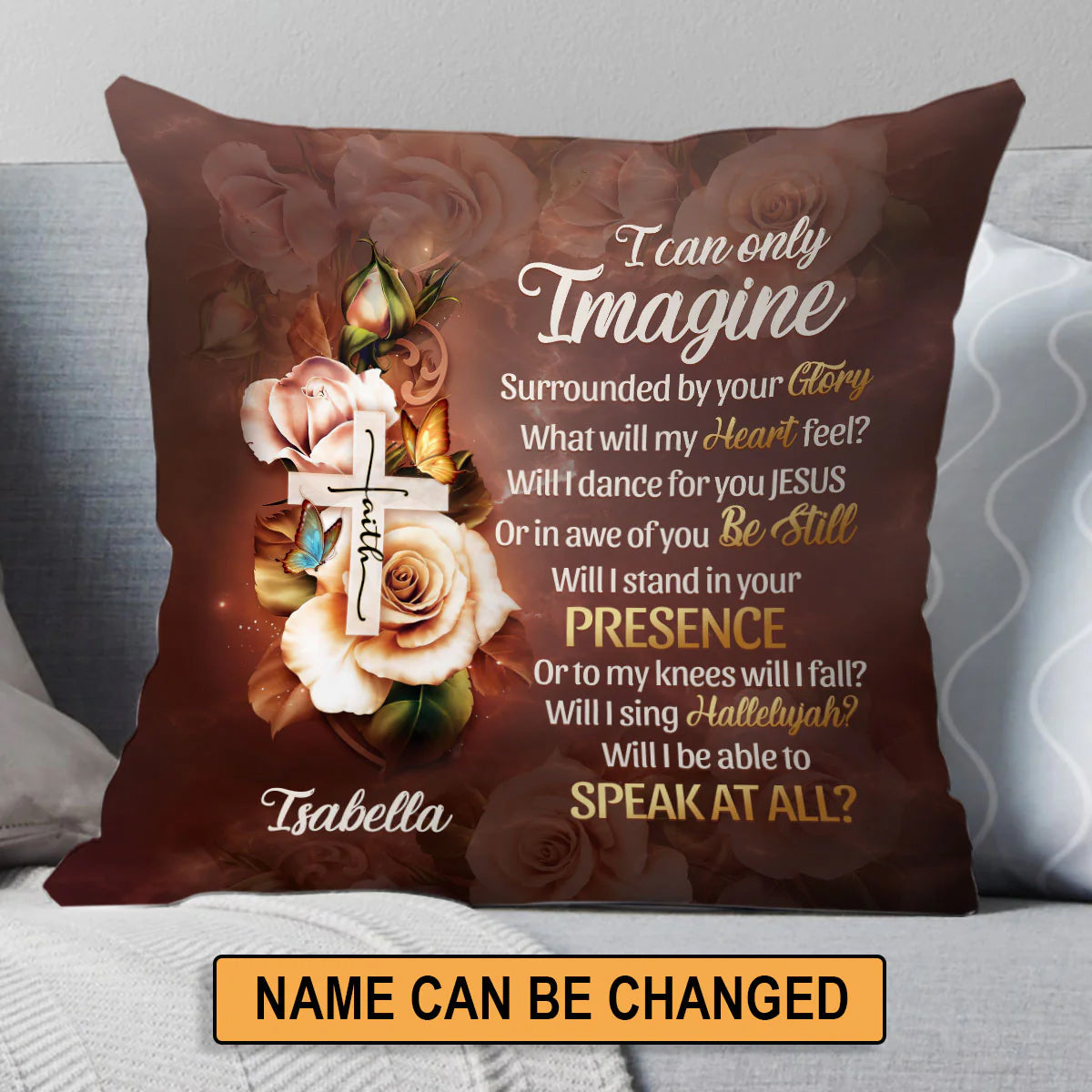 Christianartbag Pillow, I Can Only Imagine Surrounded By Your Glory, Personalized Throw Pillow, Christian Gift, Christian Pillow, Christmas Gift. - Christian Art Bag