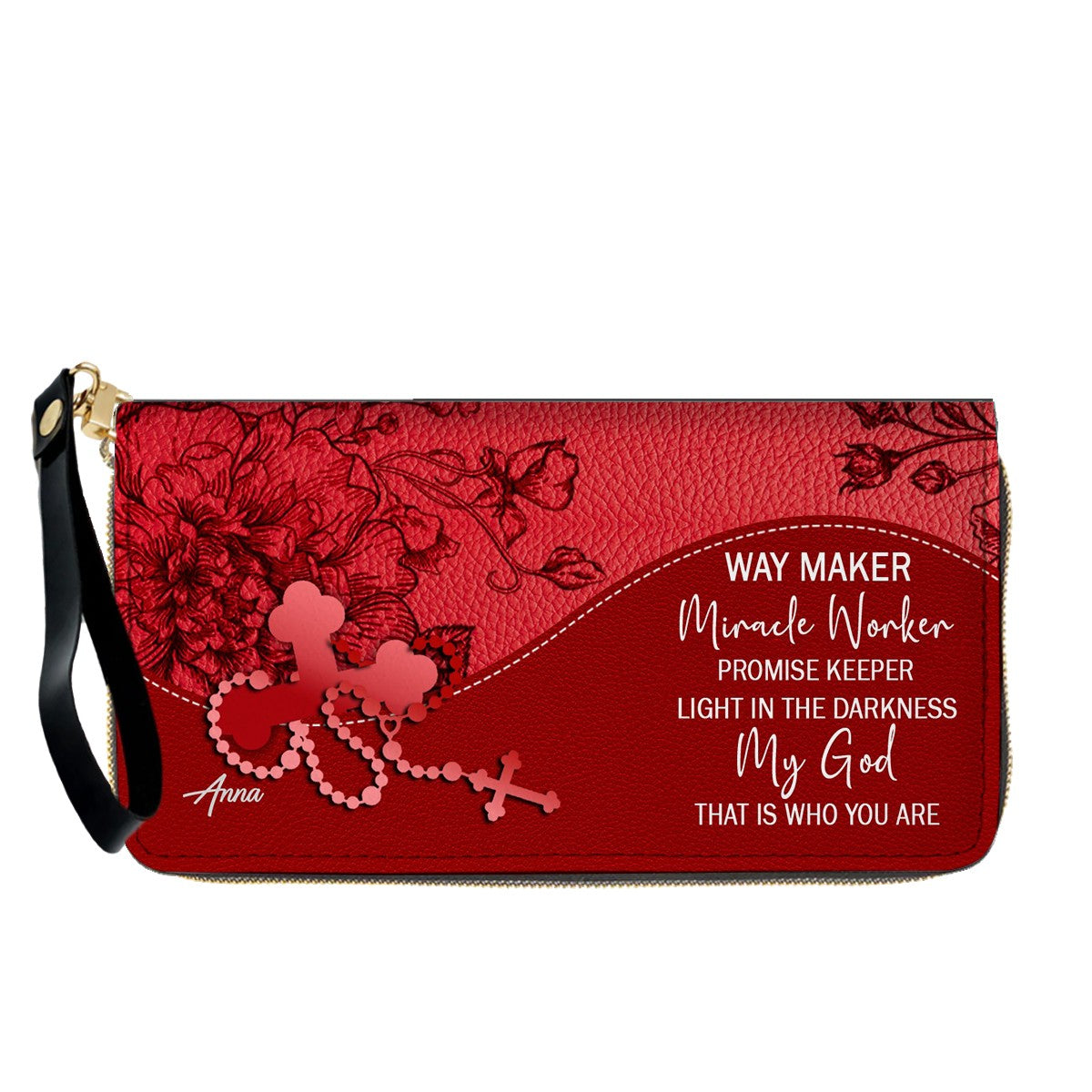 Personalized Christian Long Wallet for Women | Engraved Bible Verse & Name Wristlet Purse – CHRISTIANARTBAG