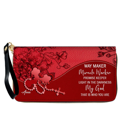 Personalized Christian Long Wallet for Women | Engraved Bible Verse & Name Wristlet Purse – CHRISTIANARTBAG