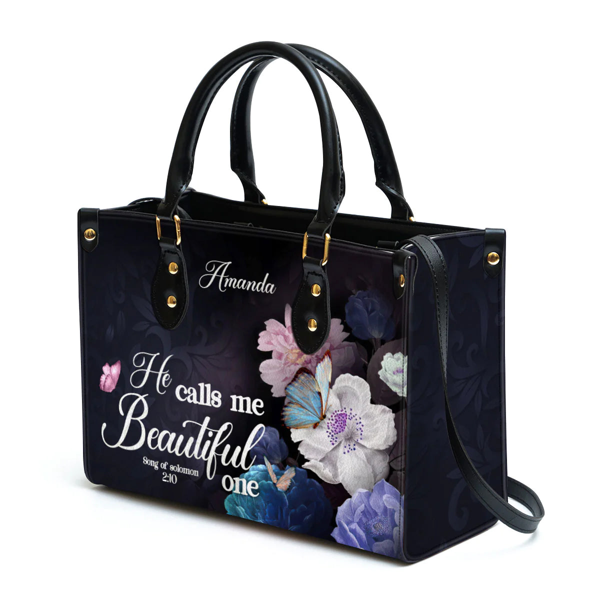 Christianart Handbag, Personalized Hand Bag, Solomon 2:10, He Calls Me Beautiful One, Personalized Gifts, Gifts for Women. - Christian Art Bag