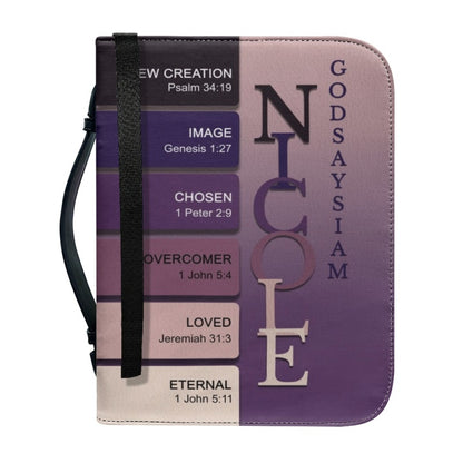 CHRISTIANARTBAG Bible Cover Lavender - Uncover the sacred meaning of your name - Personalized Bible Cover, CABBBCV07131124.