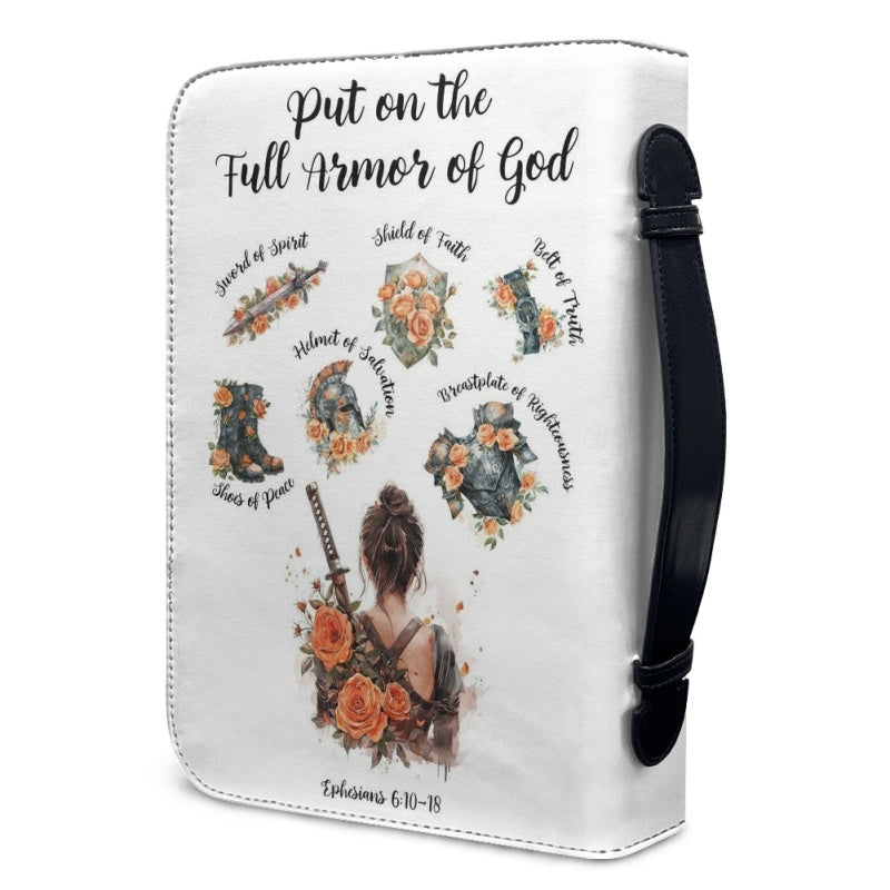 CHRISTIANARTBAG Bible Cover - Put On The Full Armor Of GOD Ephesians 6 10-18 - Personalized Bible Cover, CABBBCV01120824.