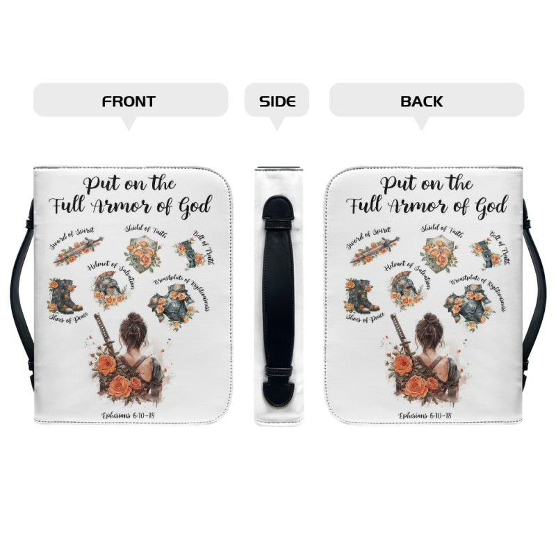 CHRISTIANARTBAG Bible Cover - Put On The Full Armor Of GOD Ephesians 6 10-18 - Personalized Bible Cover, CABBBCV01120824.