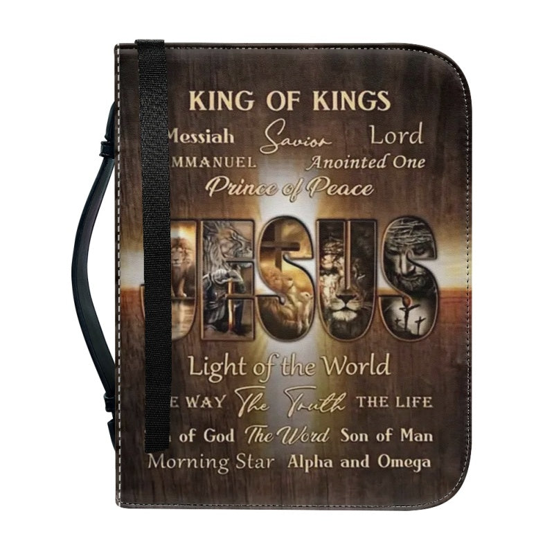 Christianartbag Bible Cover, King Of Kings Bible Cover, Personalized Bible Cover, Christ Lion Jesus Bible Cover, Christian Gifts, CAB05101123. - Christian Art Bag