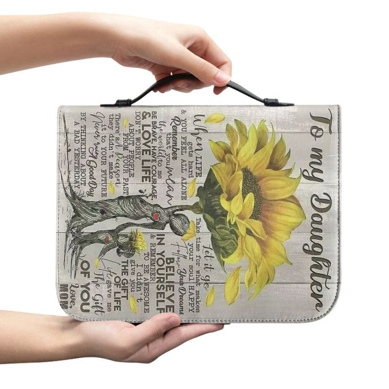 Christianartbag Bible Cover, To My Daughter Bible Cover, Personalized Bible Cover, Flower Bible Cover, Christian Gifts, CAB03101123. - Christian Art Bag