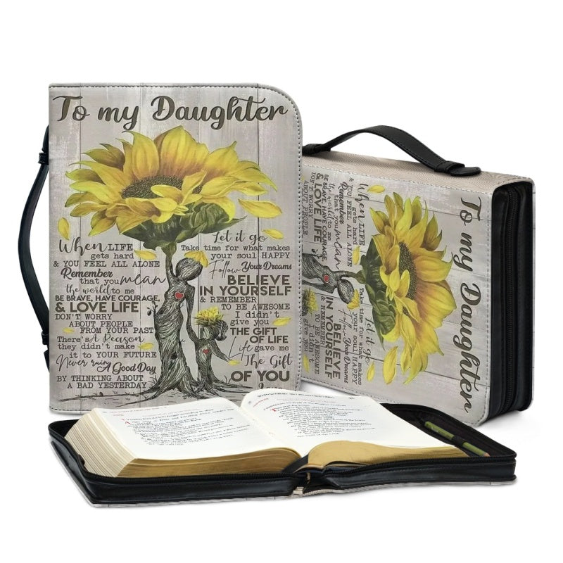 Christianartbag Bible Cover, To My Daughter Bible Cover, Personalized Bible Cover, Flower Bible Cover, Christian Gifts, CAB03101123. - Christian Art Bag