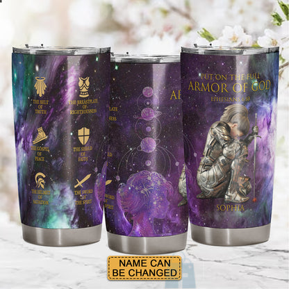 Christianartbag Drinkware, Put On The Full Armor Of God Personalized Tumbler With Handles, Personalized Tumbler With Handles, Tumbler, Christmas Gift, CABDR 01210124.