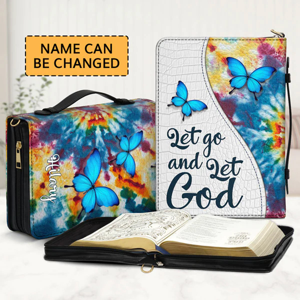 Christianartbag Bible Cover, Let Go And Let GOD, Personalized Bible Cover, Gifts For Women, Gifts For Men, Christmas Gift, CABBBCV02010823. - Christian Art Bag