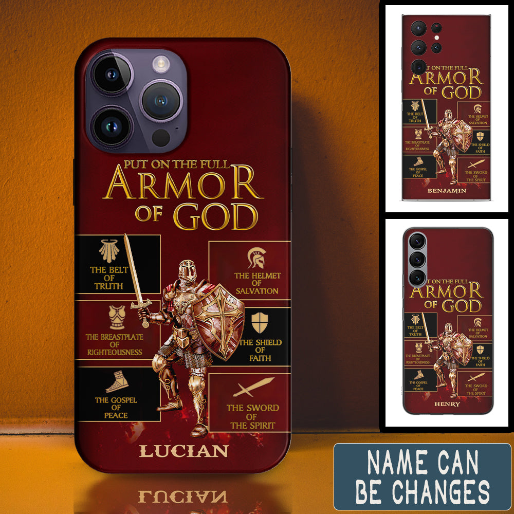 Christianartbag Phone Case, Put On The Full Armor Of God, A Man/Woman Of Fath, A Warrior Of Christ, Personalized Phone Case, Christian Phone Case,  Jesus Phone Case,  Bible Verse Phone Case. - Christian Art Bag
