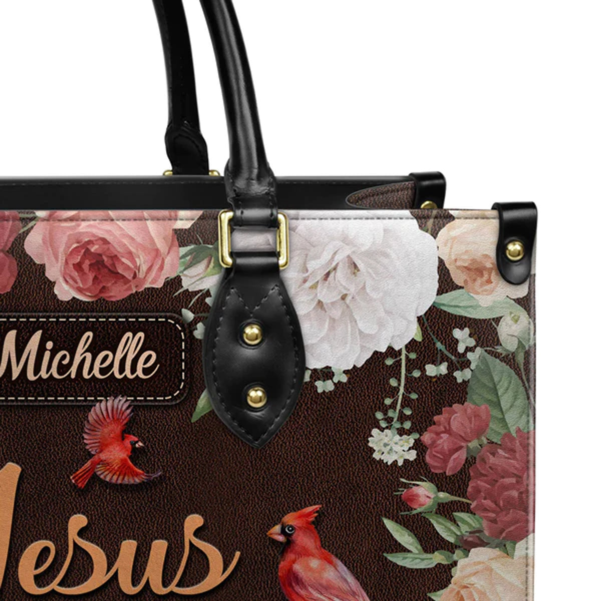Christianart Designer Handbags, Jesus The Way The Truth The Life Cardinal Vintage Flower, Personalized Gifts, Gifts for Women, Christmas Gift. - Christian Art Bag