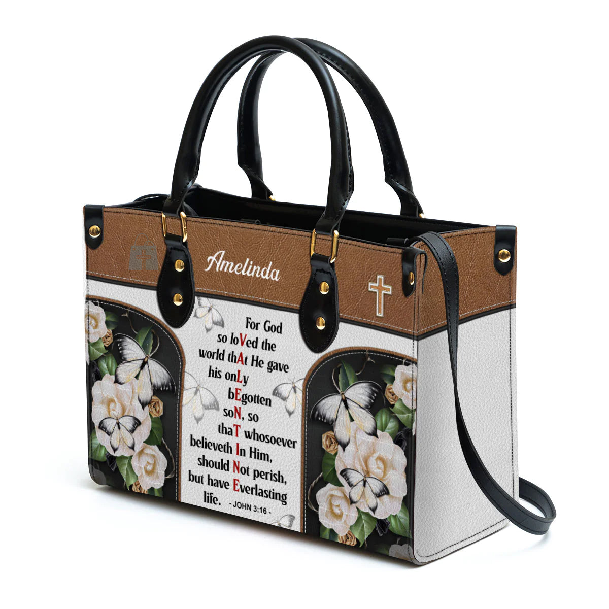 Christianart Handbag, Christian Valentines Day Ideas John 3:16, For God So Loved The World, Personalized Gifts, Gifts for Women. - Christian Art Bag