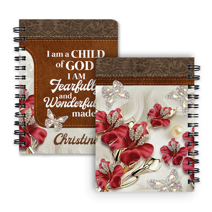 Christianart Spiral Journal, I Am A Child Of GOD, Personalized Spiral Journal, Jesus Spiral Journal. - Christian Art Bag