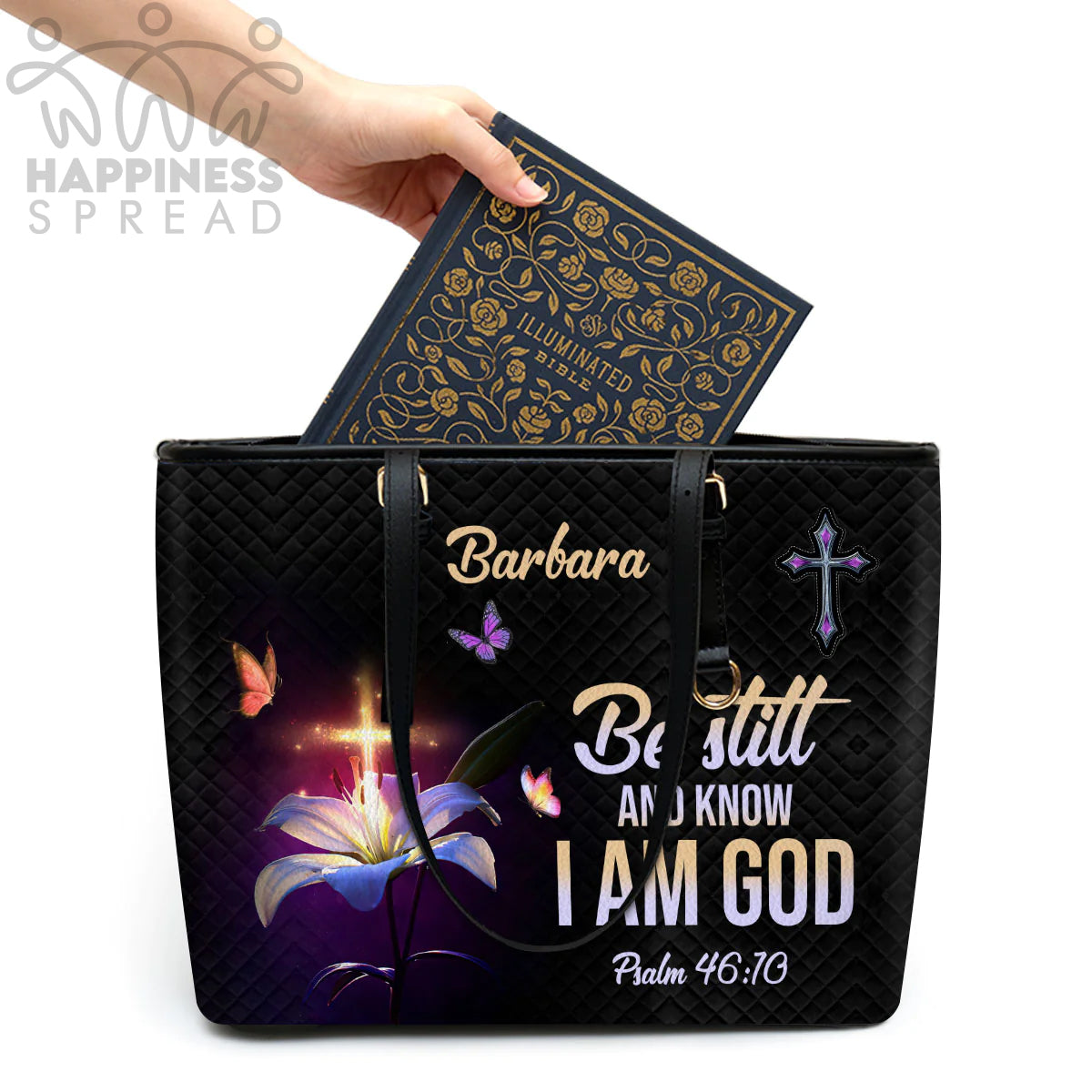 Christianart Handbag, Personalized Hand Bag, Be Still And Know That I Am God, Personalized Gifts, Gifts for Women. - Christian Art Bag