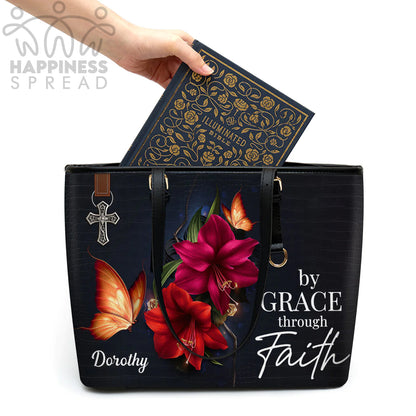 Christianart Handbag, Personalized Hand Bag, By Grace Through Faith, Personalized Gifts, Gifts for Women. - Christian Art Bag