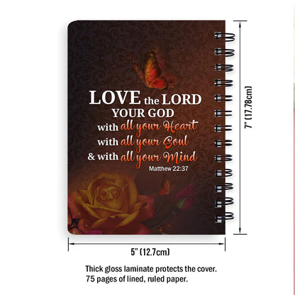 Christianart Spiral Journal, Love The Lord Your God With All Your Heart Matthew 22:37, Jesus Spiral Journal. - Christian Art Bag