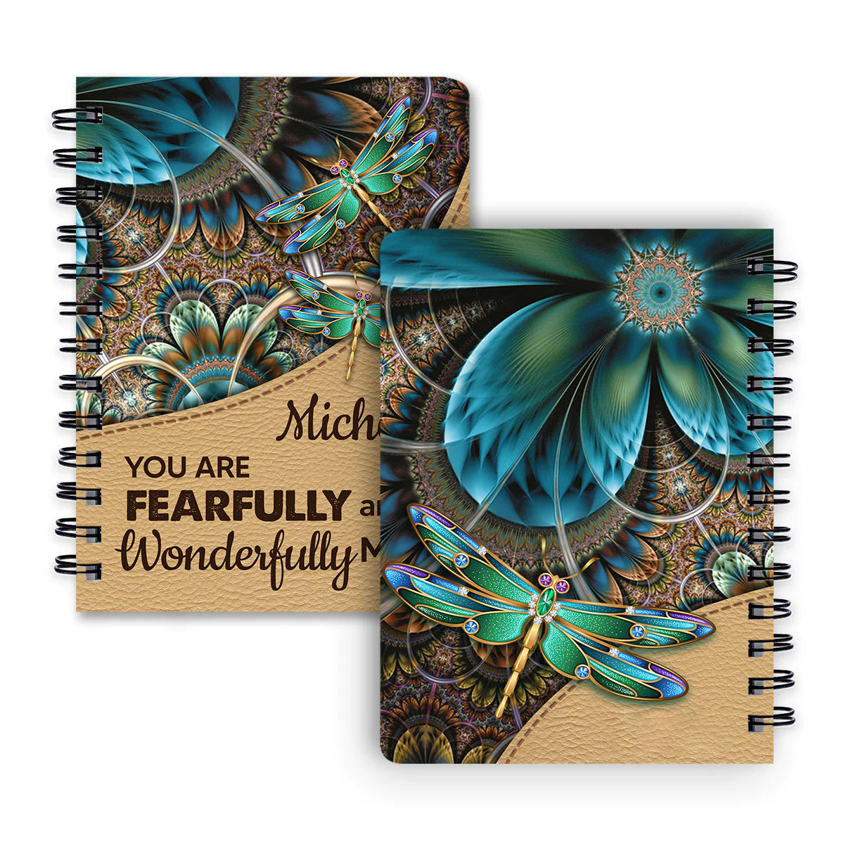 Christianart Spiral Journal, You Are Fearfully And Wonderfully Made, Personalized Spiral Journal, Jesus Spiral Journal. - Christian Art Bag