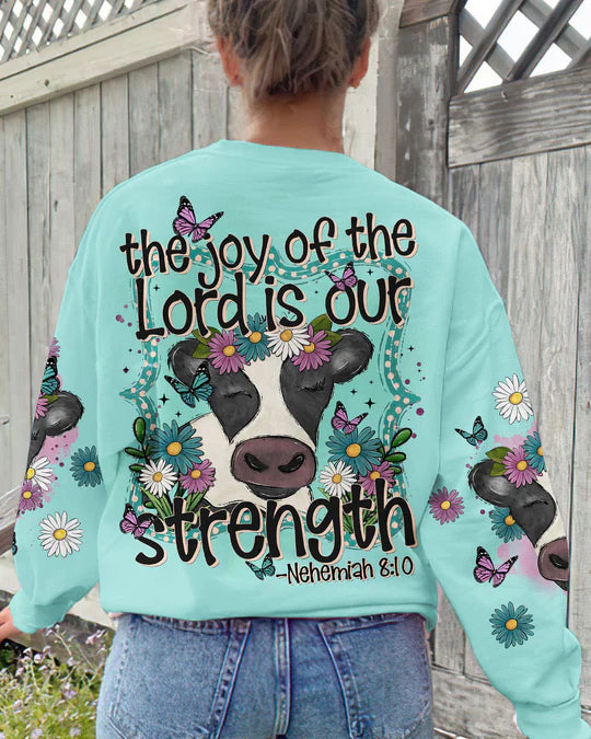 Christianartbag 3D T-Shirt For Women, The Joy Of The Lord Cow Women's All Over Print Shirt, Christian Shirt, Faithful Fashion, 3D Printed Shirts for Christian Women - Christian Art Bag