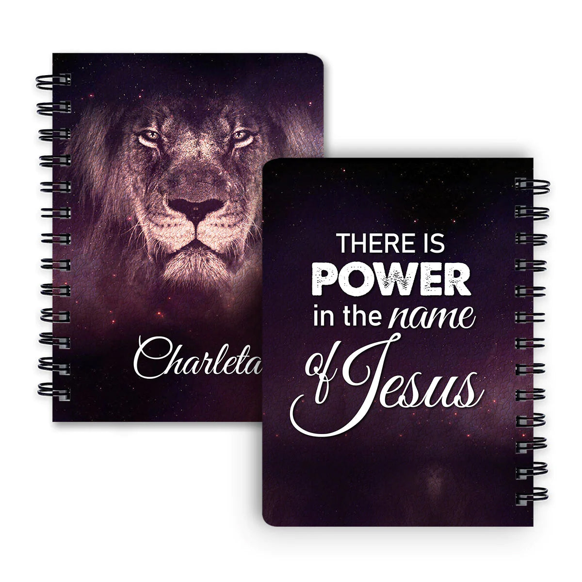 Christianart Spiral Journal, There Is Power In The Name Of Jesus, Personalized Spiral Journal, Jesus Spiral Journal. - Christian Art Bag