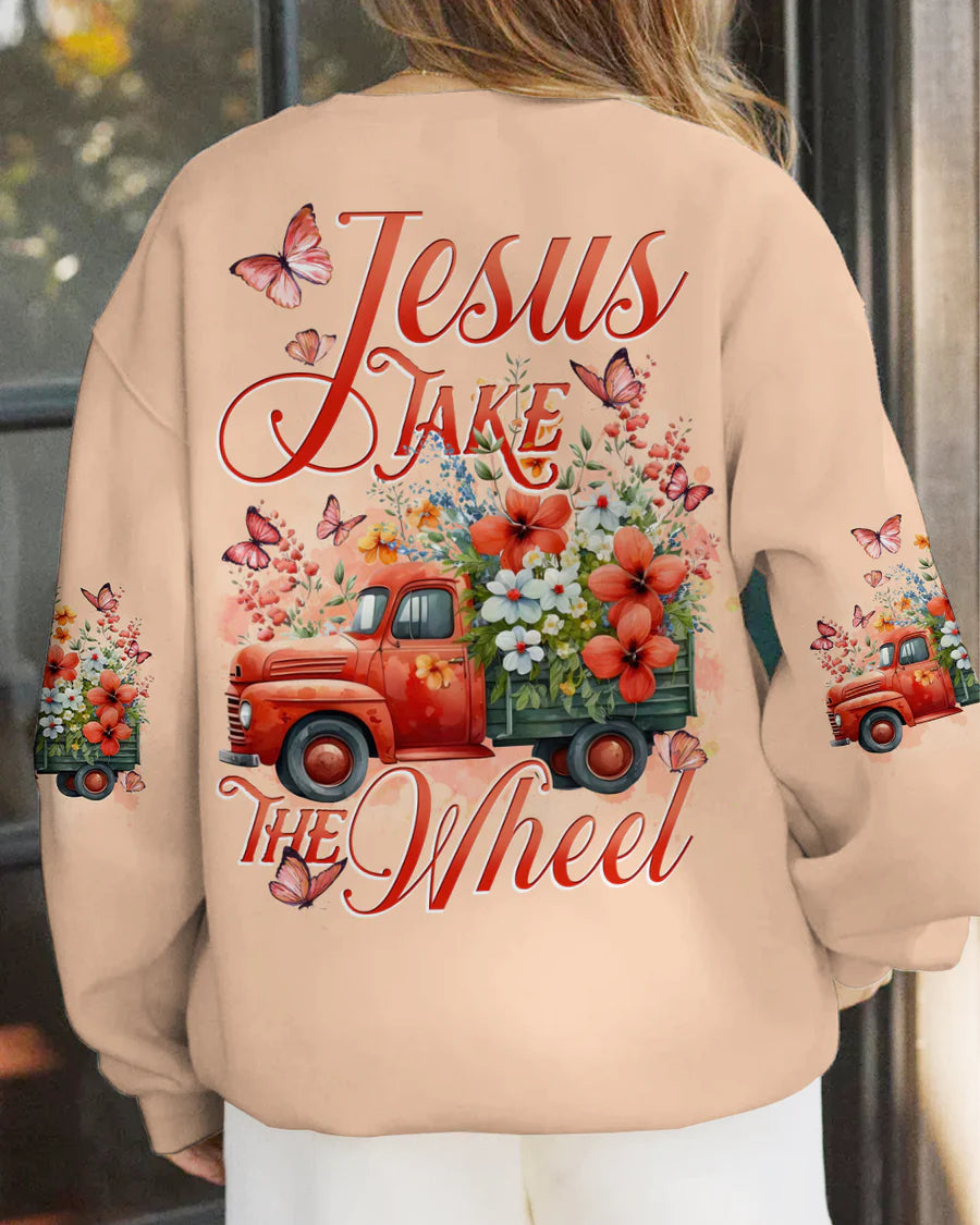 Christianartbag Clothing, Jesus Take The Wheel Women's All Over Print Shirt, Graphic Hoodie, Christian Clothing, Christmas Gift, CABCT03041223. - Christian Art Bag