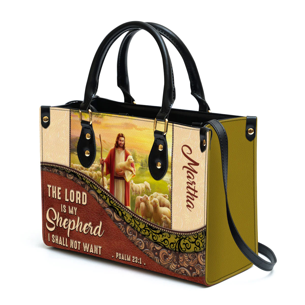 Christianart Designer Handbags, The Lord Is My Shepherd PSALM 23:1, Personalized Gifts, Gifts for Women. - Christian Art Bag
