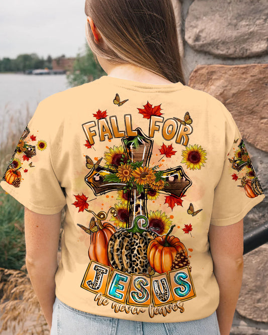 Christianartbag 3D T-Shirt For Women, Fall For Jesus Autumn, Halloween T-Shirt, Christian Shirt, Faithful Fashion, 3D Printed Shirts for Christian Women - Christian Art Bag