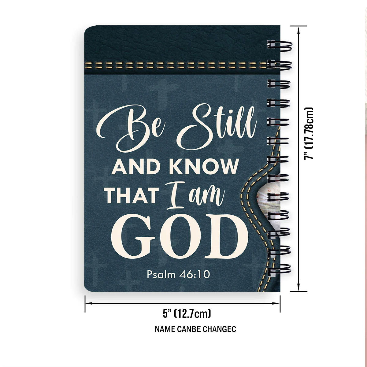 Christianart Spiral Journal, Be Still And Know That I Am GOD Psalm 46:10, Personalized Spiral Journal, Jesus Spiral Journal. - Christian Art Bag