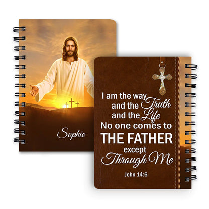 HPSP Spiral Journal, No One Comes To The Father John 14:6, Personalized Spiral Journal, Jesus Spiral Journal. - Christian Art Bag