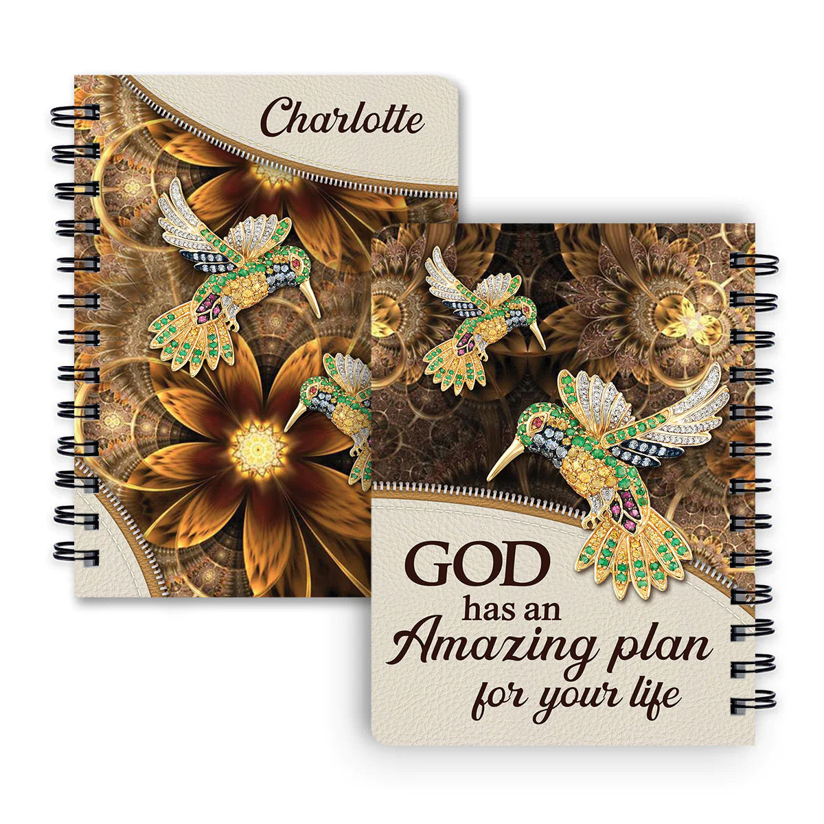 Christianart Spiral Journal, God Has An Amazing Plan For Your Life, Personalized Spiral Journal, Jesus Spiral Journal. - Christian Art Bag