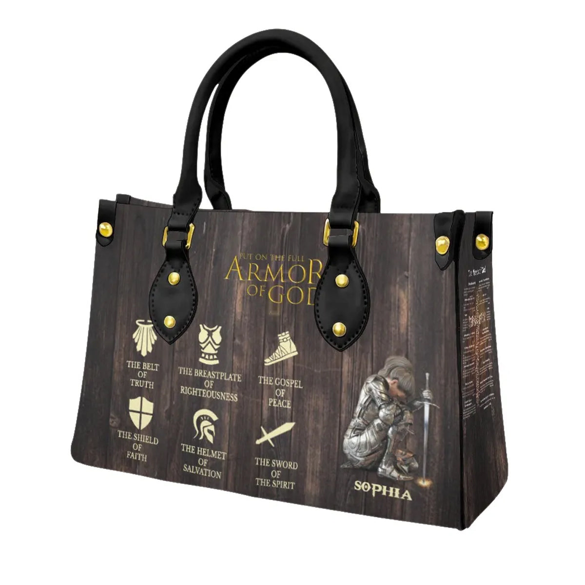 Christianartbag Handbags, Put On The Full Armor Of God Leather Bags, Personalized Bags, Gifts for Women, Christmas Gift, CABLTB01240823. - Christian Art Bag