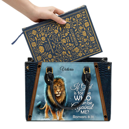 Christianart Designer Handbags, If God Is For Me Who Can Be Against Me Romans 8:31, Personalized Gifts, Gifts for Women. - Christian Art Bag