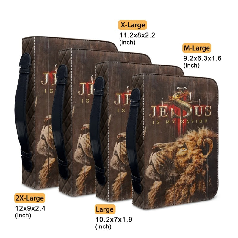 Personalized Bible Cover with Majestic Lion - CHRISTIANARTBAG Faith-Inspired Accessory