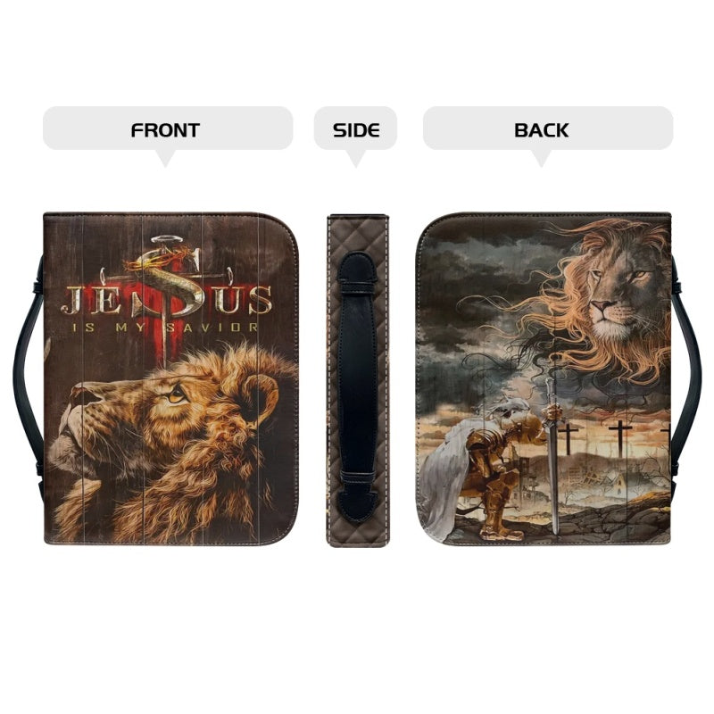 Personalized Bible Cover with Majestic Lion - CHRISTIANARTBAG Faith-Inspired Accessory