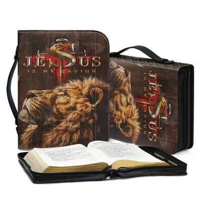 Personalized Bible Cover with Majestic Lion - CHRISTIANARTBAG Faith-Inspired Accessory