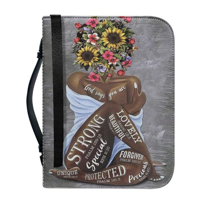 Personalized Bible Cover - God Says You Are - Black Women Bible Cover - Customizable Christian Gift by CHRISTIANARTBAG - CAB02160524.