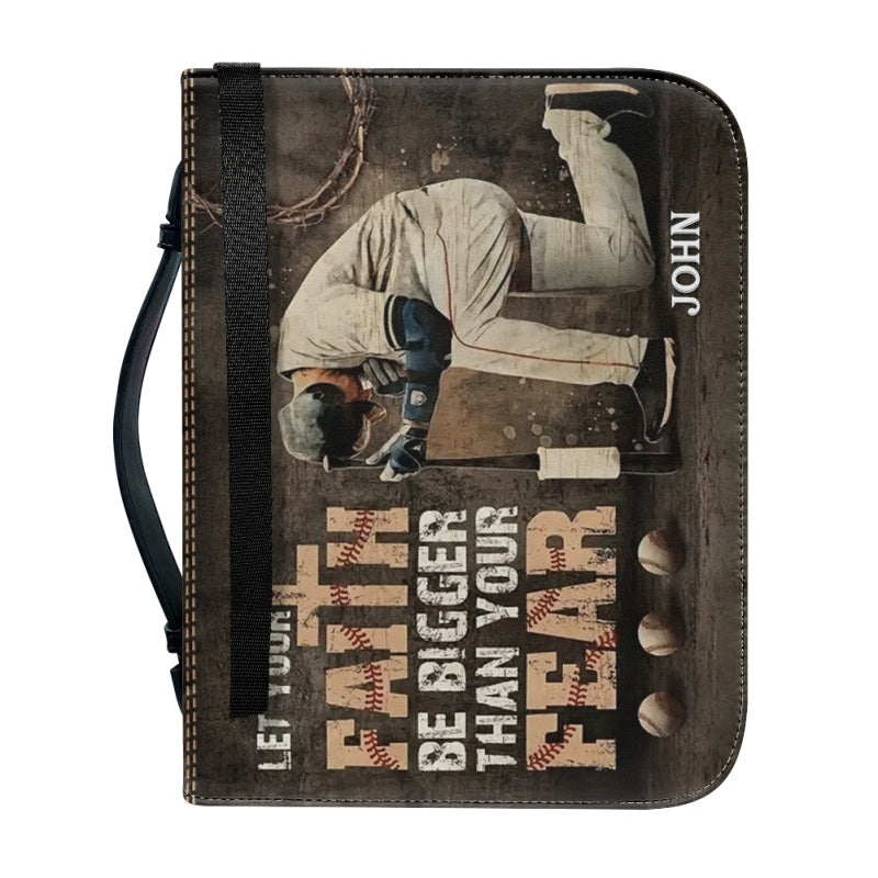 Christianartbag Bible Cover, Let Your Faith Be Bigger Than Your Fear Bible Cover, Personalized Bible Cover, Baseball Bible Cover, Christian Gifts, CAB02301123. - Christian Art Bag