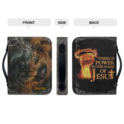 Christianartbag Bible Cover, There Is Power In The Name Of Jesus Bible Cover, Personalized Bible Cover, Lion Bible Cover, Christian Gifts, CAB181223. - Christian Art Bag