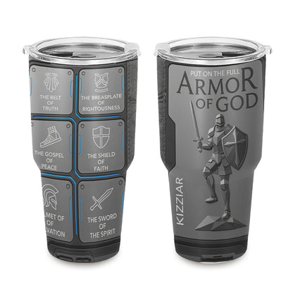 40oz Travel Mug, Double Wall Vacuum Insulated Coffee Cup, Engraved 'Armor of God' Design, Ideal Religious Gift CAB01052926
