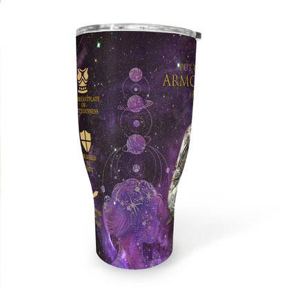 Christianartbag Drinkware, Put On The Full Armor Of God Personalized Tumbler With Handles, Personalized Tumbler With Handles, Tumbler, Christmas Gift, CABDR 01210124.