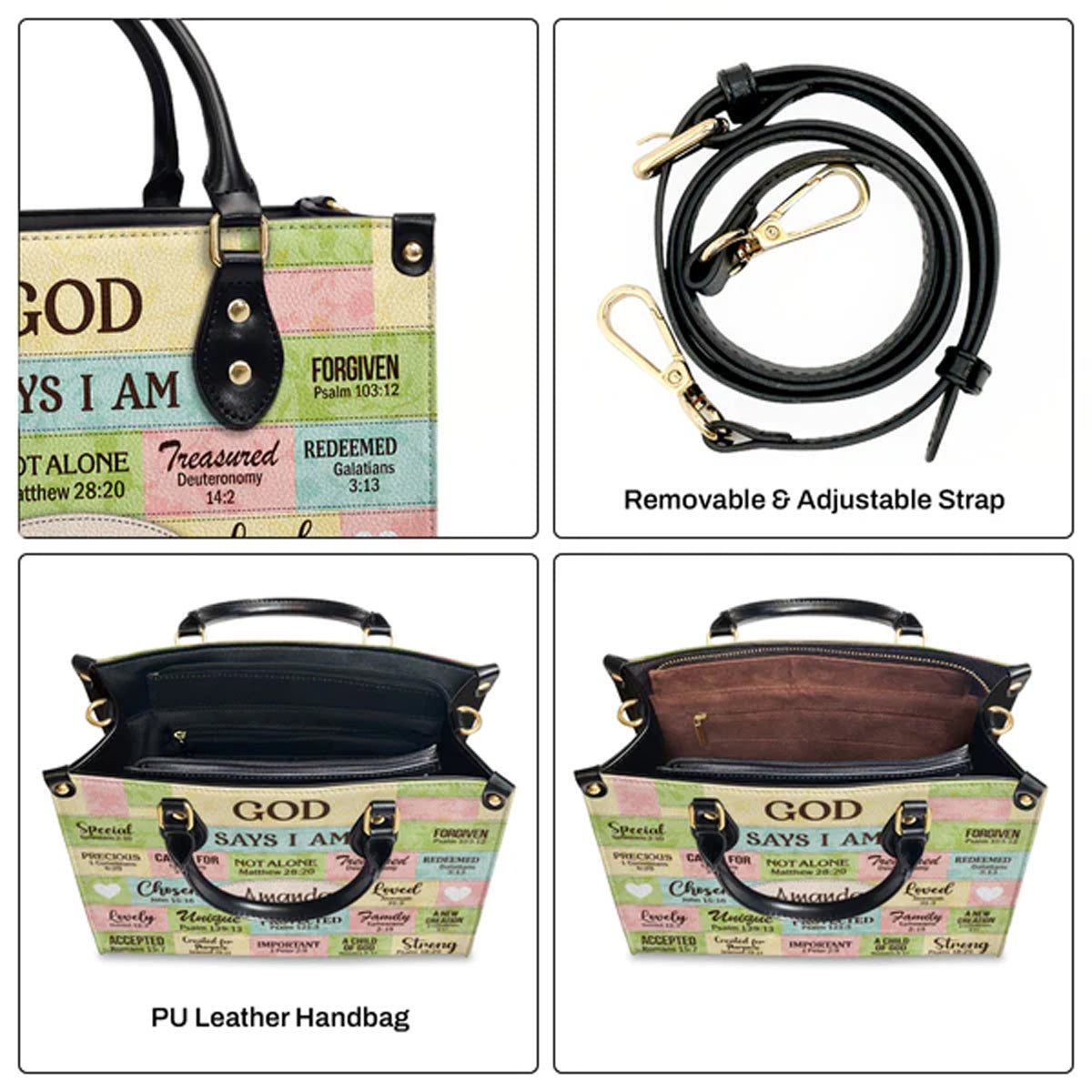 Christianartbag Handbags, God Says I Am Leather Bags, Personalized Bags, Gifts for Women, Christmas Gift, CABLTB02300723. - Christian Art Bag