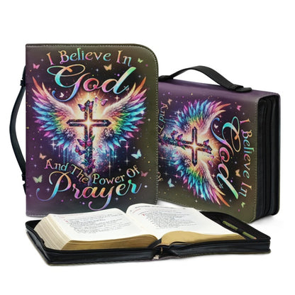 Christianartbag Bible Cover, I Believe In God And The Power Of Prayer Bible Cover, Personalized Bible Cover, Cross Wing Bible Cover, Christian Gifts, CAB05090124. - Christian Art Bag