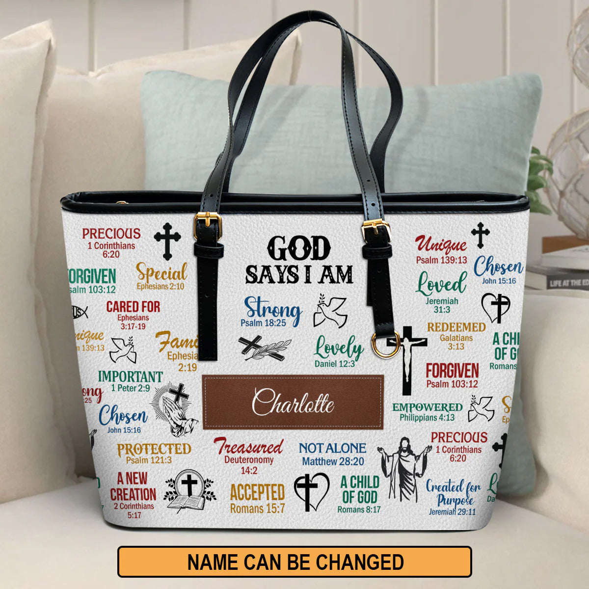 Christianart Bible Cover, What God Says About You, Personalized Gifts for Pastor, Gifts For Women, Gifts For Men. - Christian Art Bag