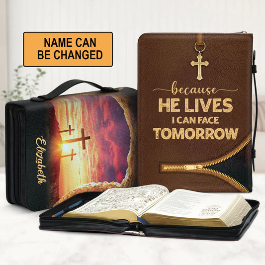 Christianart Bible Cover, Because He Lives, I Can Face Tomorrow, Personalized Gifts for Pastor, Gifts For Women, Gifts For Men. - Christian Art Bag