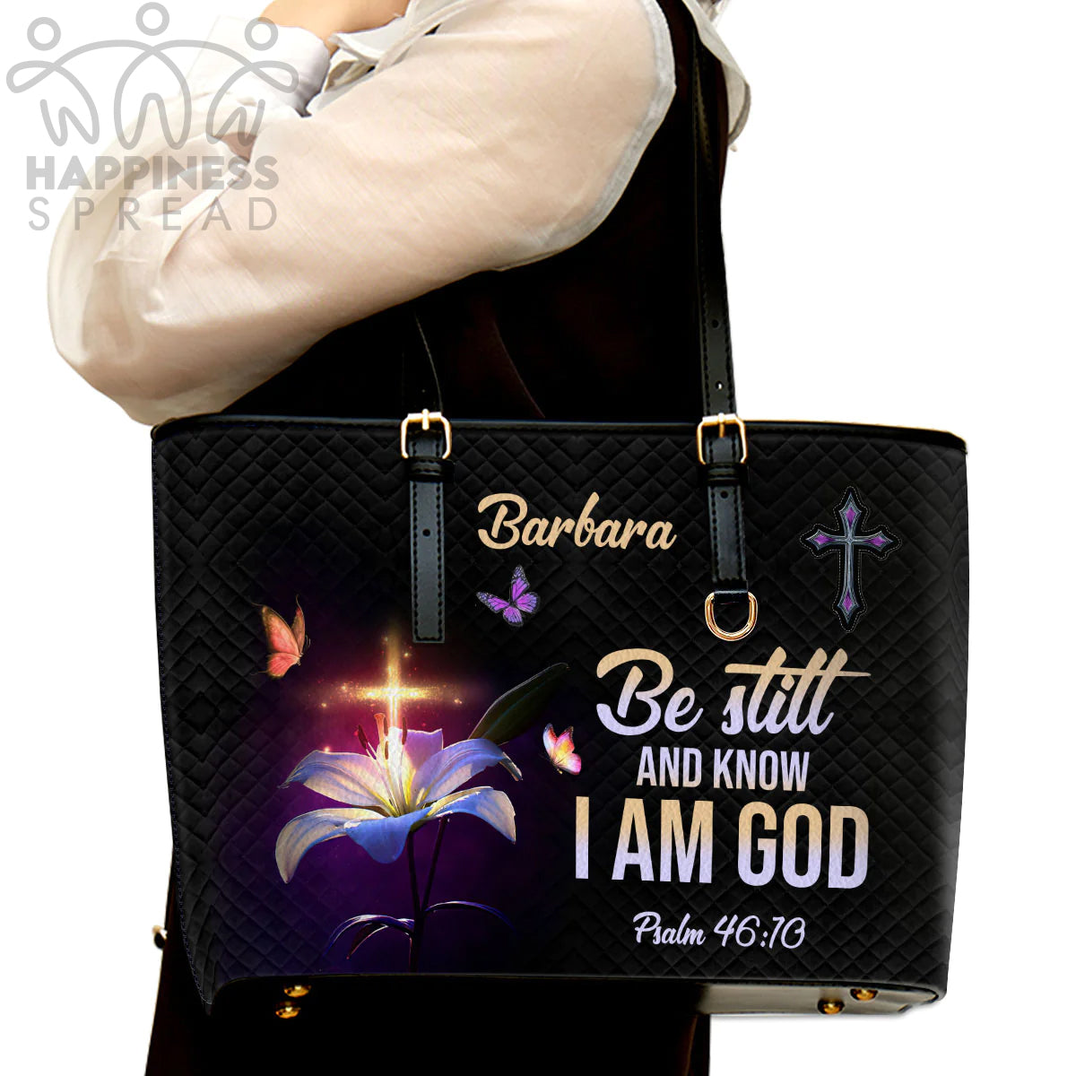 Christianart Handbag, Personalized Hand Bag, Be Still And Know That I Am God, Personalized Gifts, Gifts for Women. - Christian Art Bag