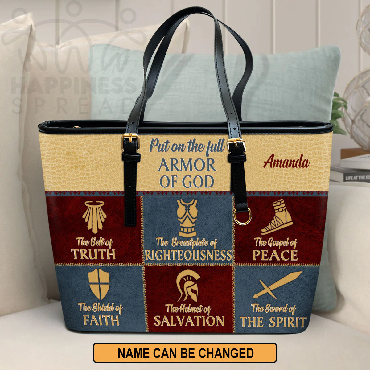 Christianart Handbag, Personalized Hand Bag, The Gospel Of Peace, Personalized Gifts, Gifts for Women. - Christian Art Bag