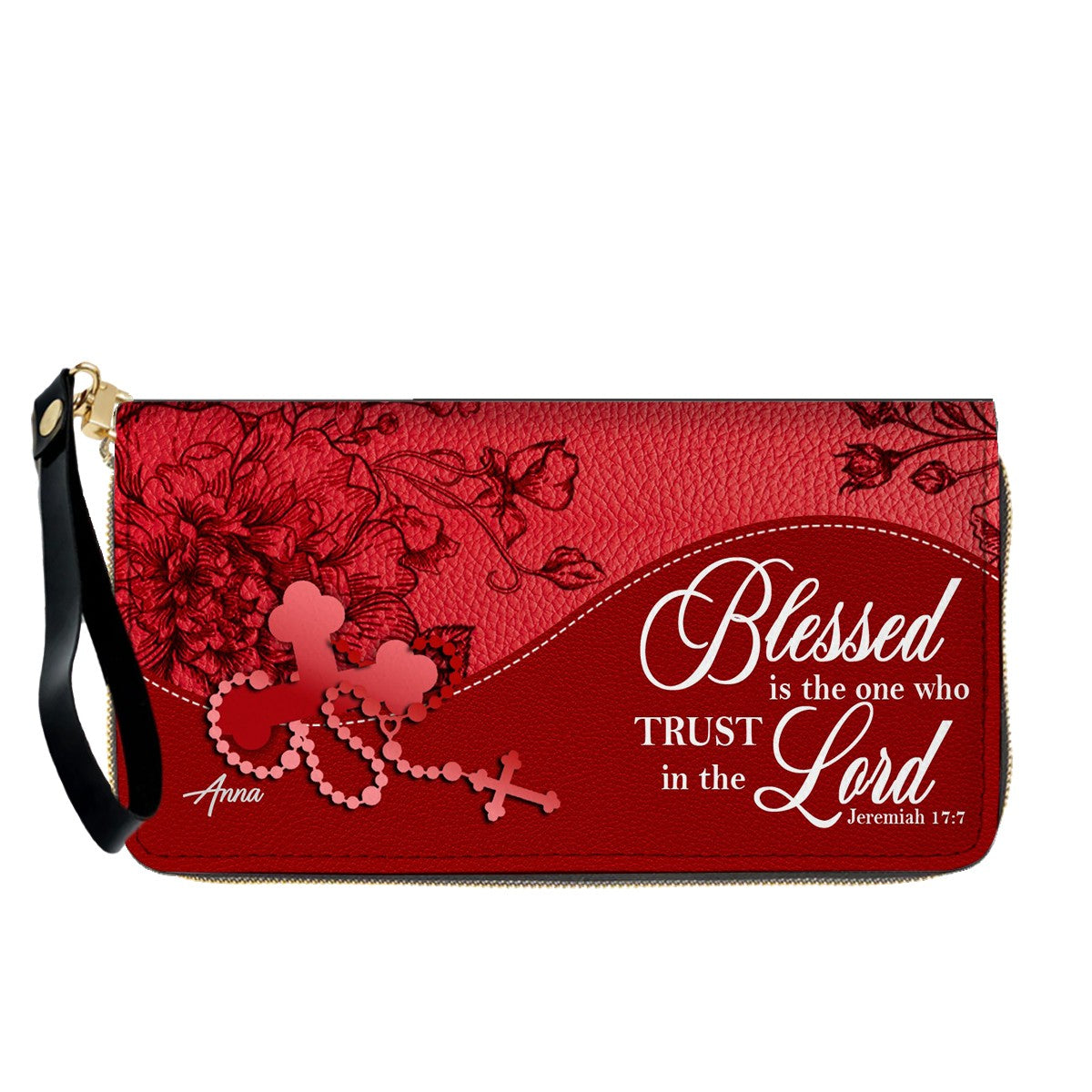 Personalized Christian Long Wallet for Women | Engraved Bible Verse & Name Wristlet Purse – CHRISTIANARTBAG