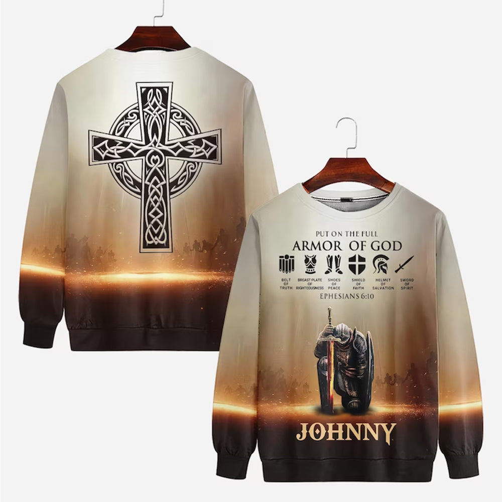 Christianartbag Clothing, Put On The Full Armor of God, Christian 3D T-Shirt, Christian 3D Hoodie, Christian 3D Sweater, Unisex 3D T-Shirt. - Christian Art Bag