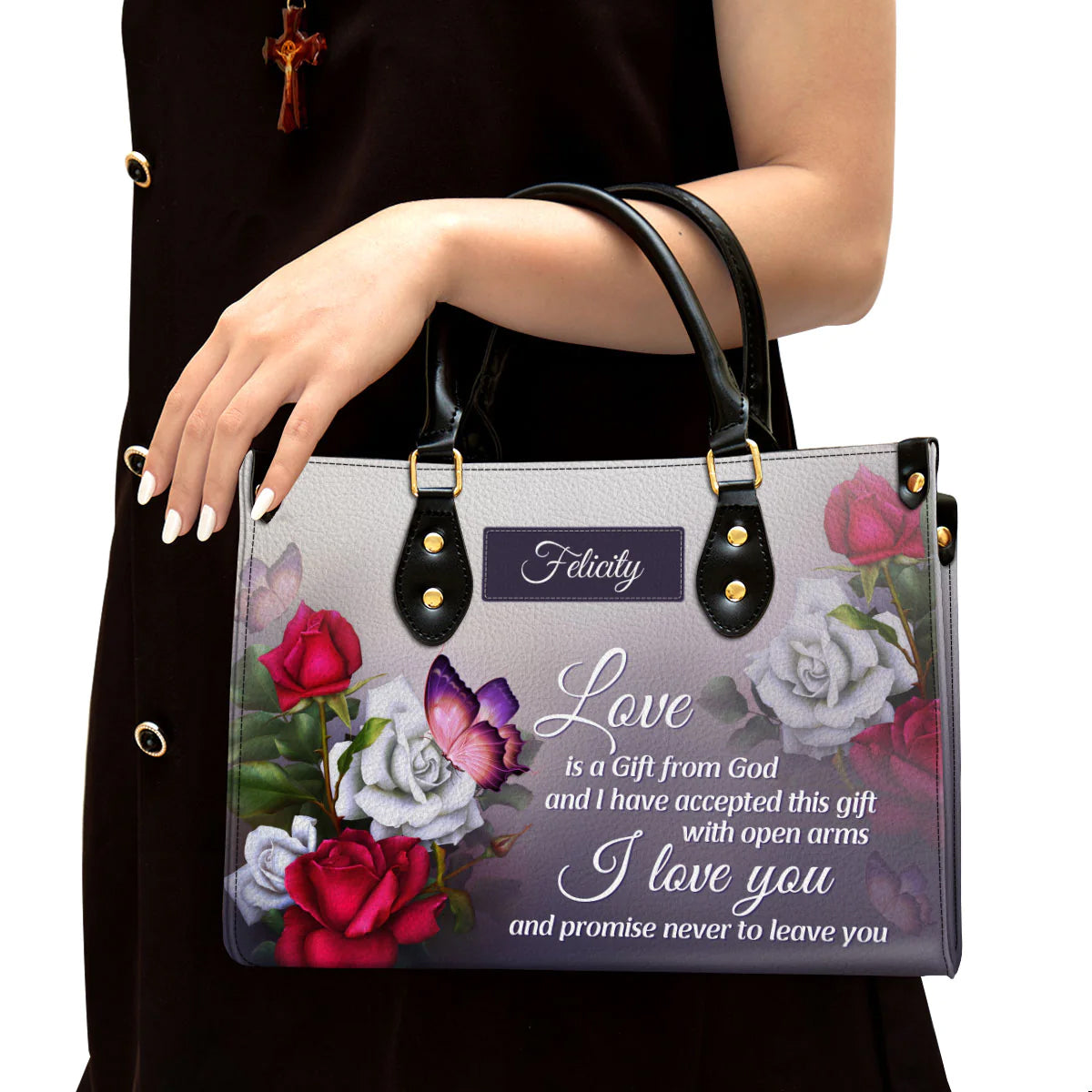 Christianart Handbag, Love Is A Gift From God, Personalized Gifts, Gifts for Women, Christmas Gift. - Christian Art Bag