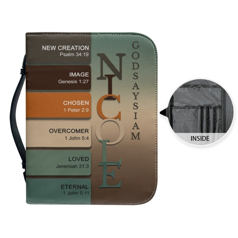 CHRISTIANARTBAG Bible Cover - Uncover the sacred meaning of your name - Custom Color - Personalized Bible Cover, CABBBCV01100226